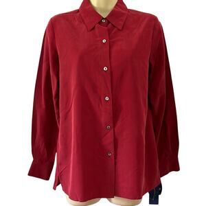 Charter Club Size S Red Blouse Stain Protector Preppy Office NWT